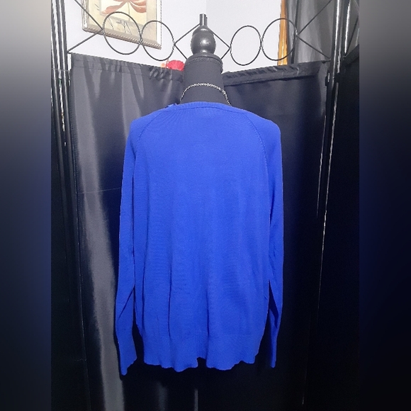 Lane Bryant Royal Blue Button-Down Cardigan Sweater Button Up Size 14/16 Casual - Picture 6 of 8
